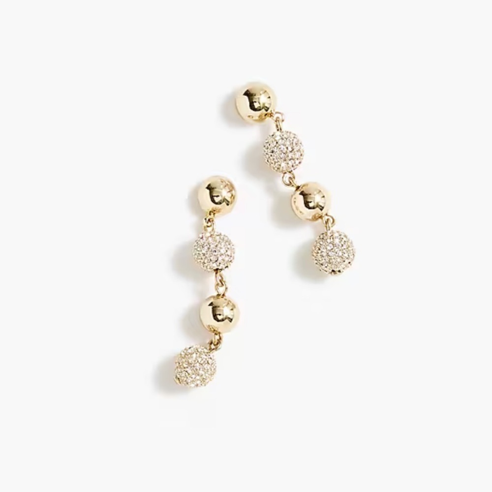 J crew Gold drop bauble earrings
